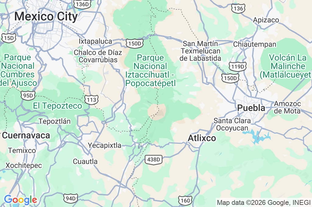 Tlamacas Area Map