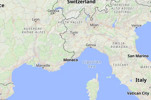 Map of Piedmont