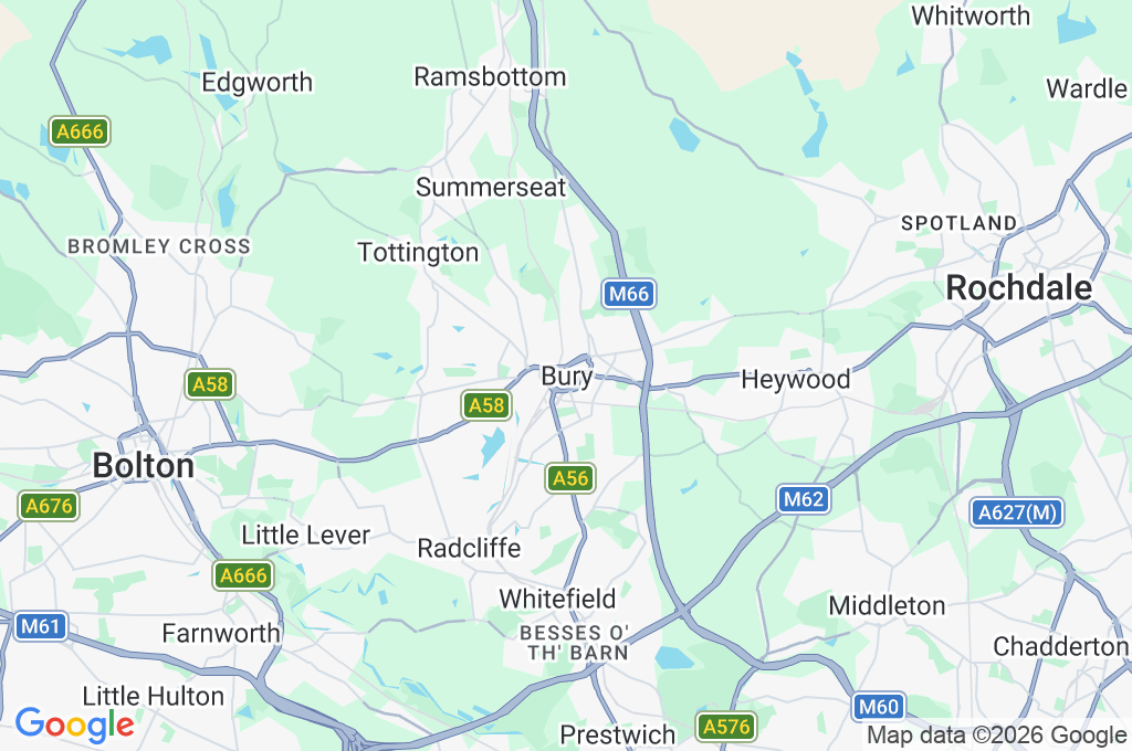 Bury Area Map Bury Area Map