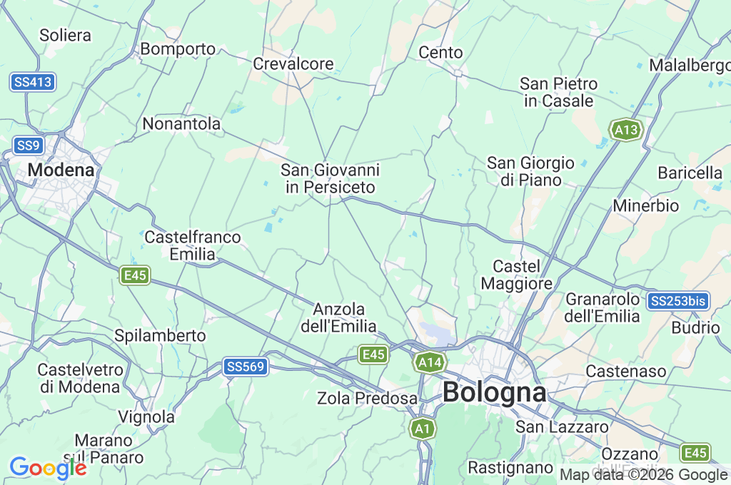 Emilia-Romagna Area Map Emilia-Romagna Area Map