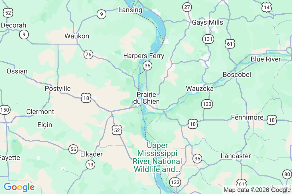 Prairie du Chien Area Map