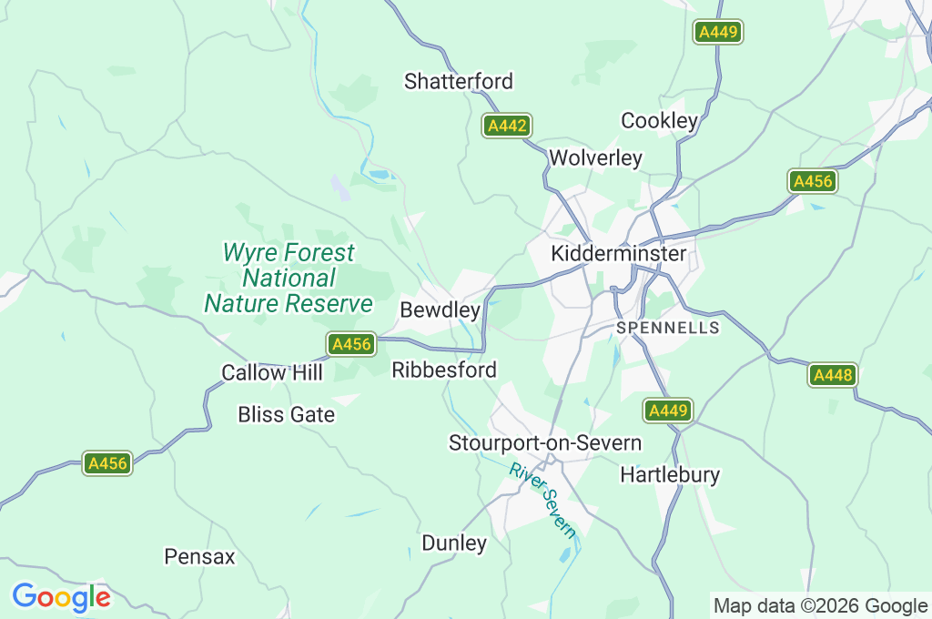 Bewdley Area Map Bewdley Area Map
