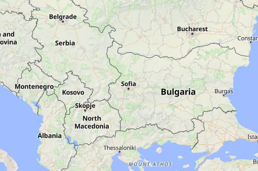 Map of Bulgaria