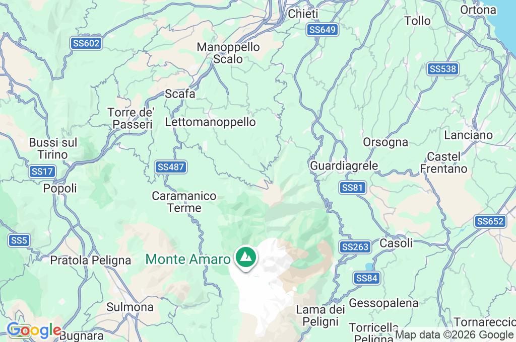 Passo Lanciano Area Map