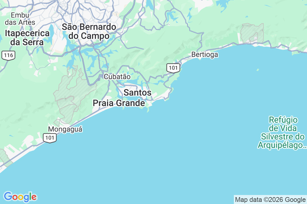 Pitangueiras Beach Area Map