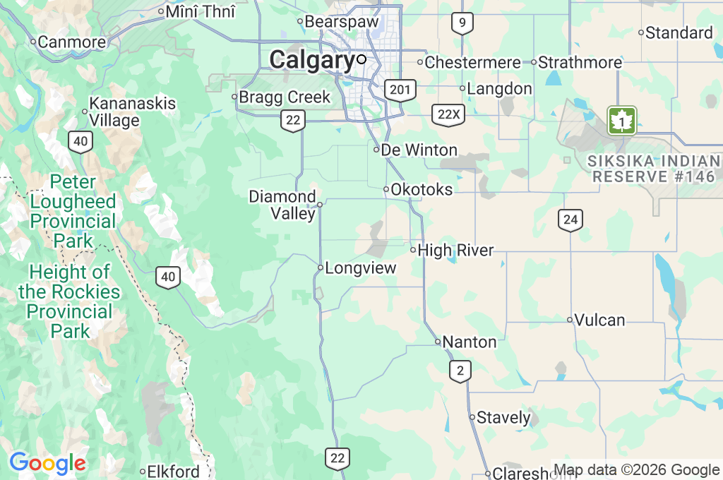 Foothills County Area Map