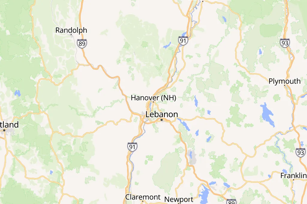 Hanover Inn Dartmouth Area Map