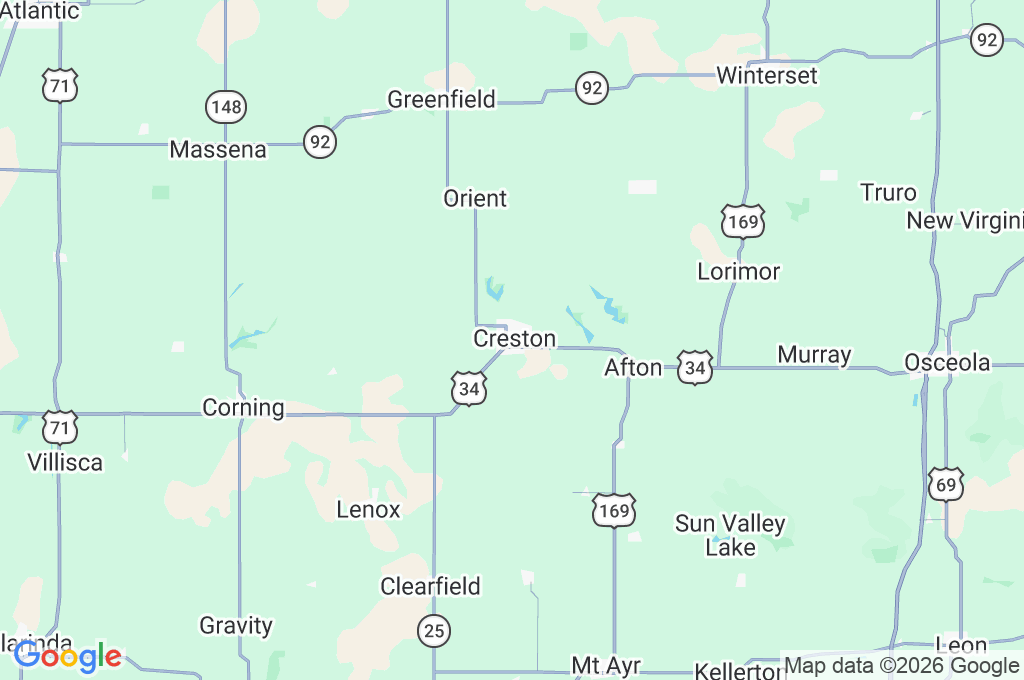 Creston Area Map Creston Area Map