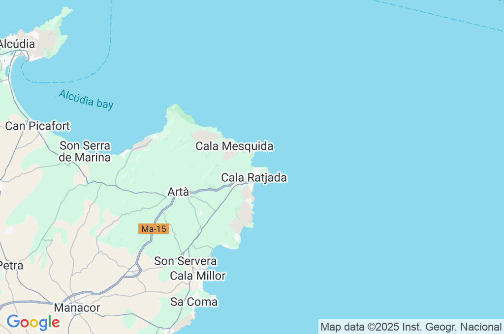Cala Agulla Area Map