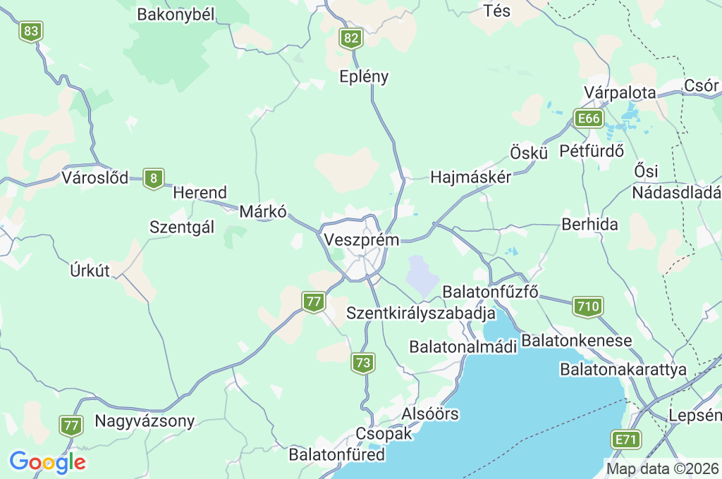 Veszprém Area Map Veszprém Area Map