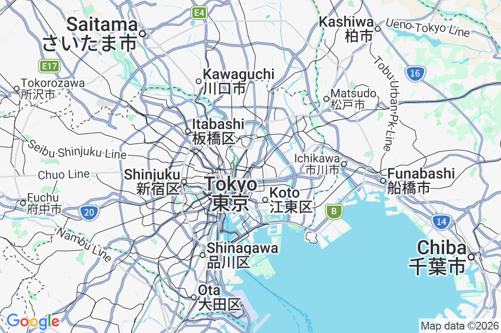 Sumida River Area Map Sumida River Area Map