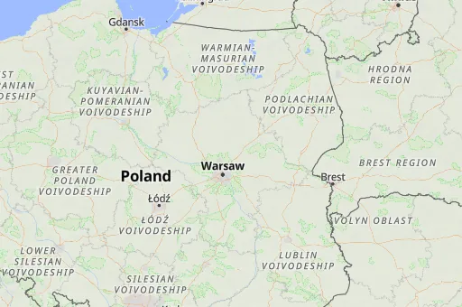 Map of Masovian Voivodeship