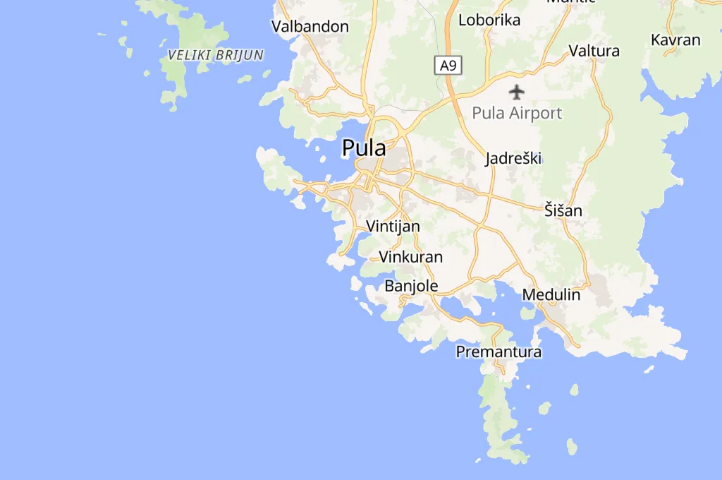 Pula Area Map Pula Area Map