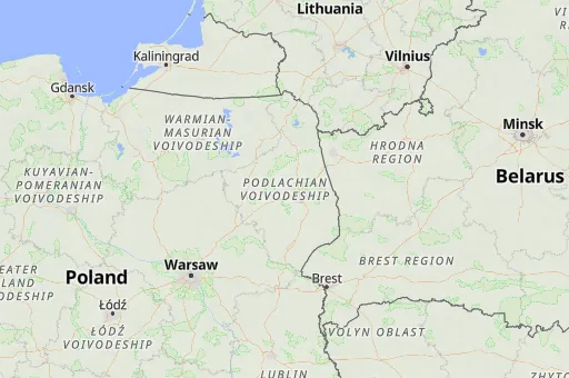 Map of Podlaskie Voivodeship