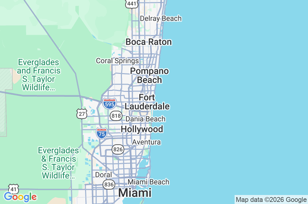Fort Lauderdale Beach Area Map