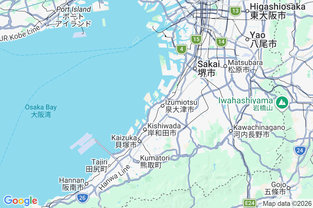Kanku Izumiotsu Washington Hotel Area Map