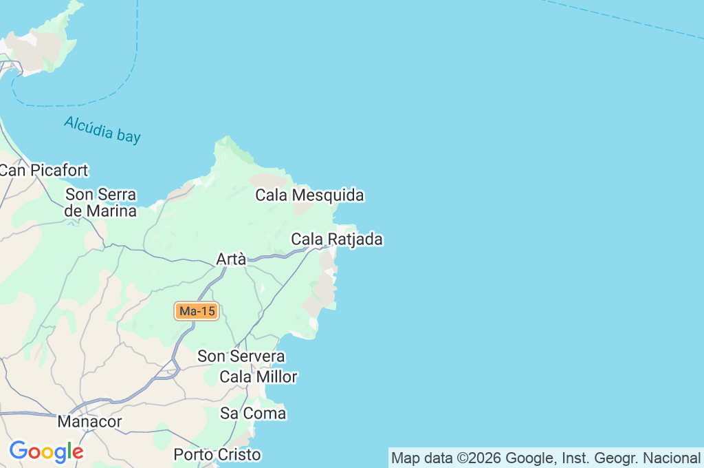 Cala Gat Area Map