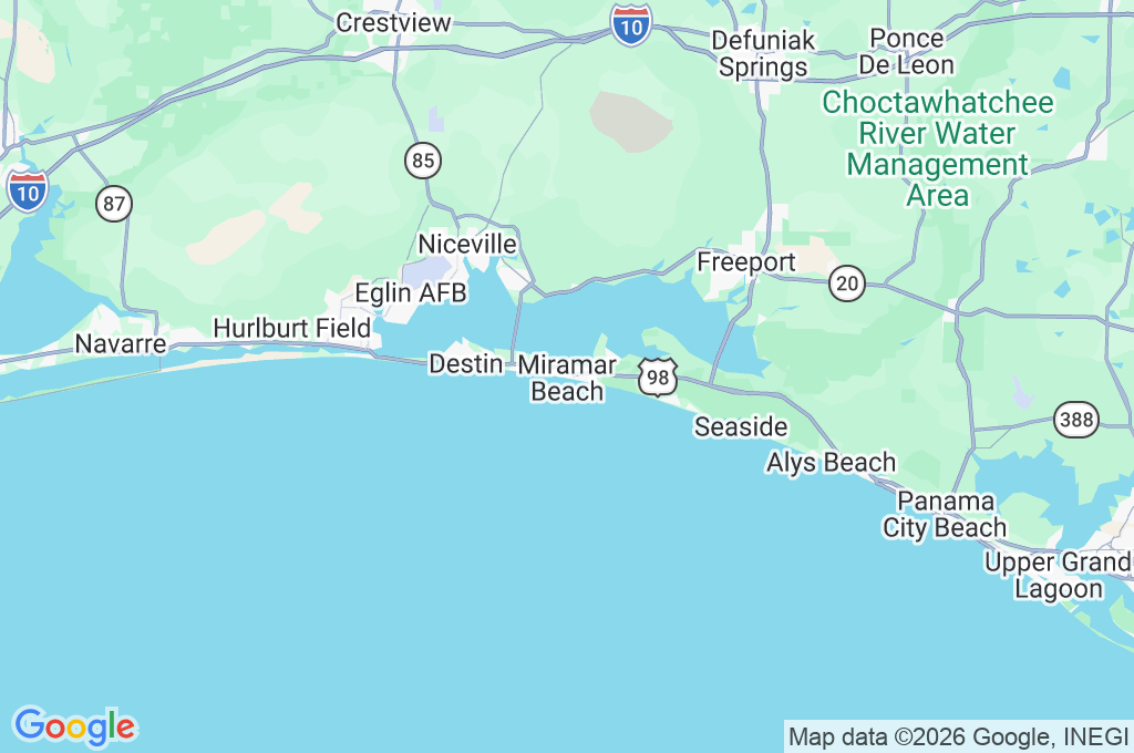 Miramar Beach Area Map