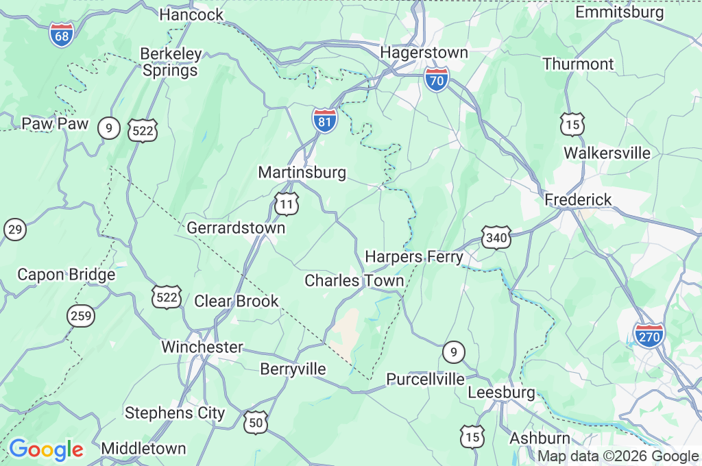 Shenandoah Junction Area Map Shenandoah Junction Area Map
