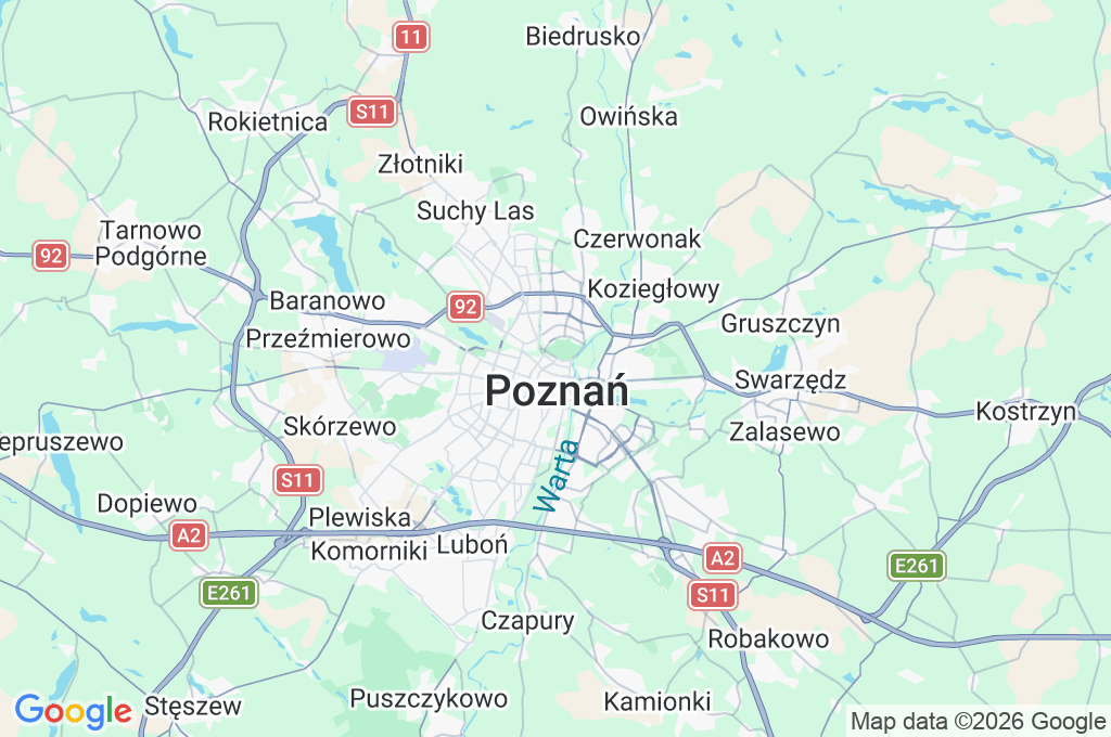 Poznań Area Map