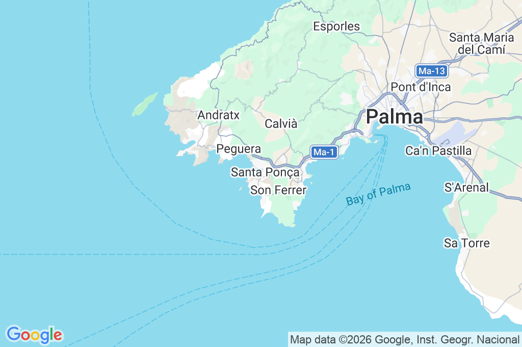 Santa Ponsa Area Map