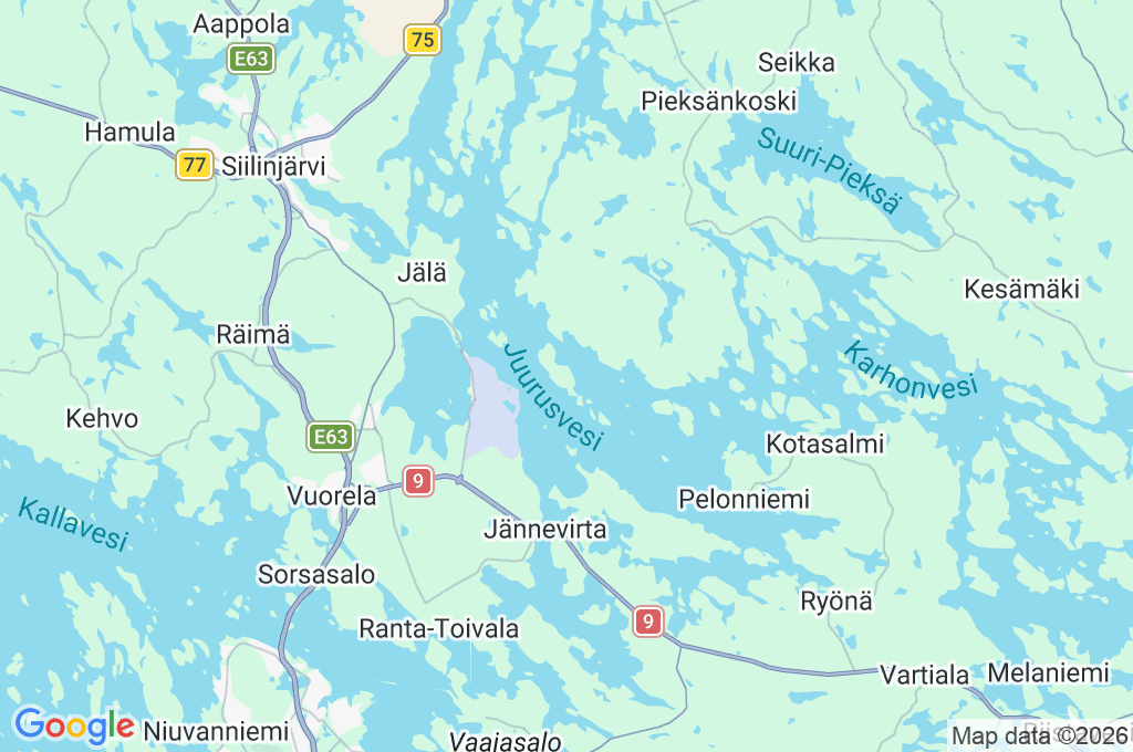 Lake Kallavesi Area Map
