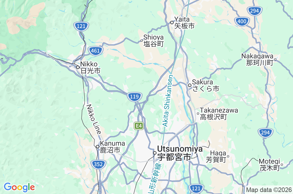 Nikko Circuit Area Map