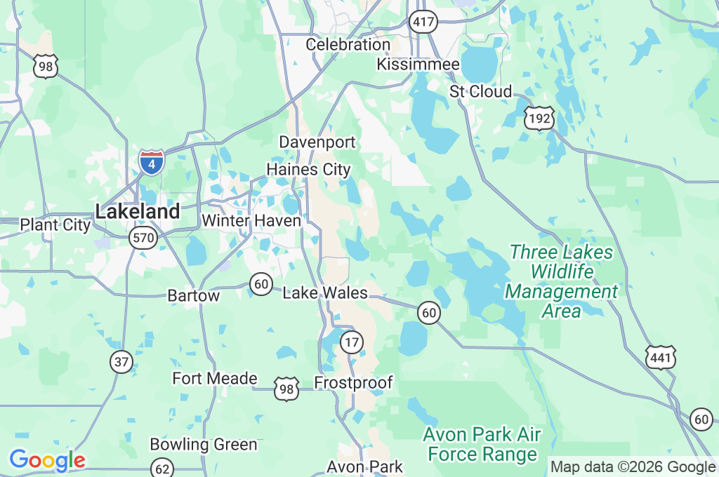 Florida Peninsula Area Map
