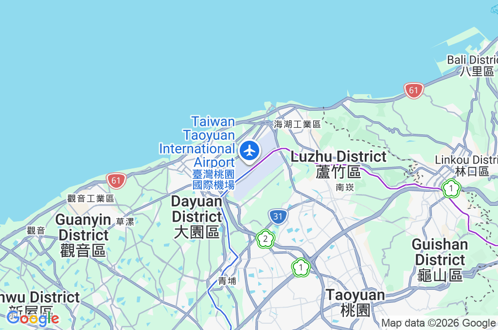 Taoyuan International Airport Area Map