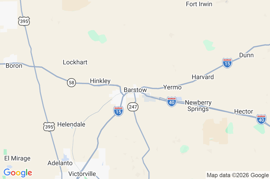 Barstow Area Map Barstow Area Map
