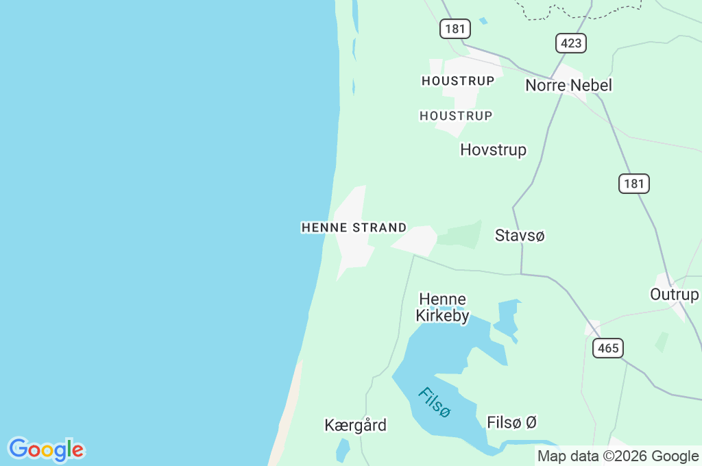 Henne Strand Area Map