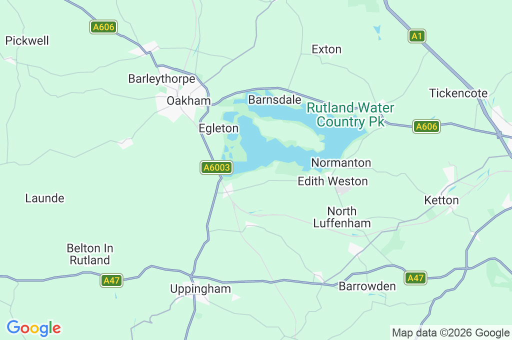 Rutland Water Area Map