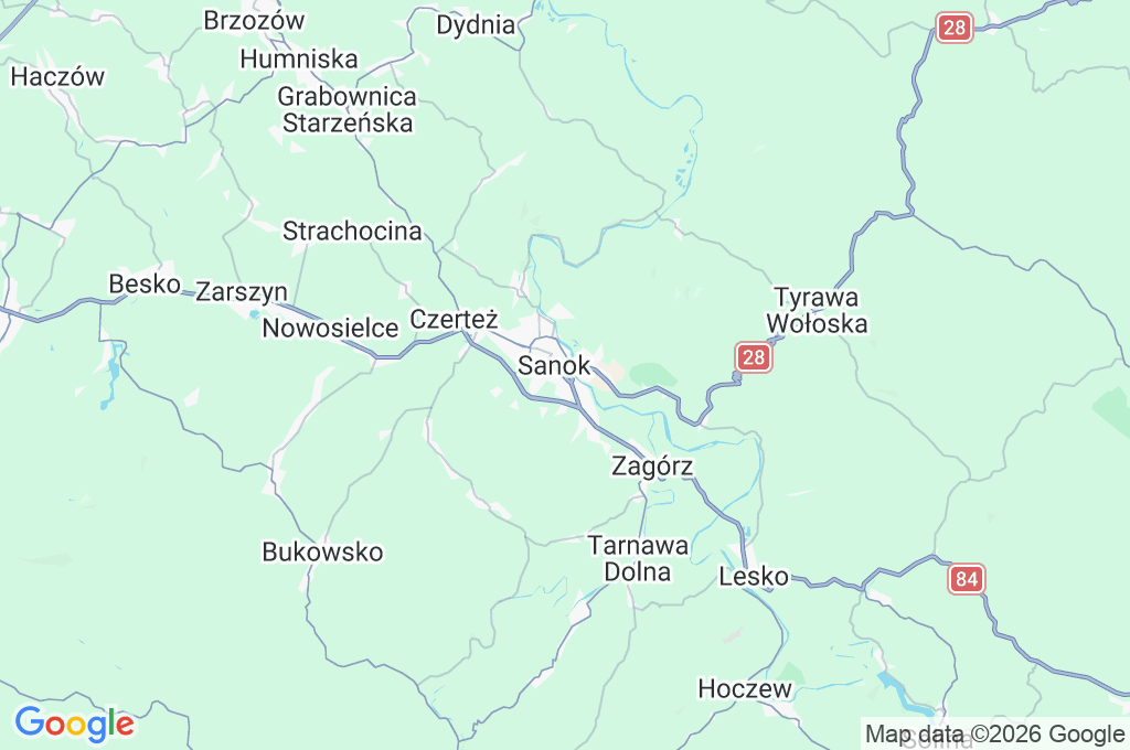 Sanok Area Map Sanok Area Map