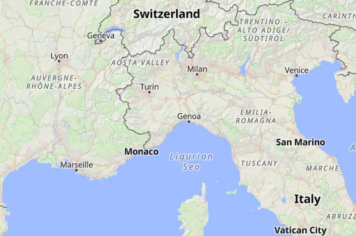 Map of Liguria