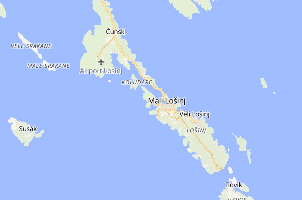 Mali Lošinj Area Map Mali Lošinj Area Map