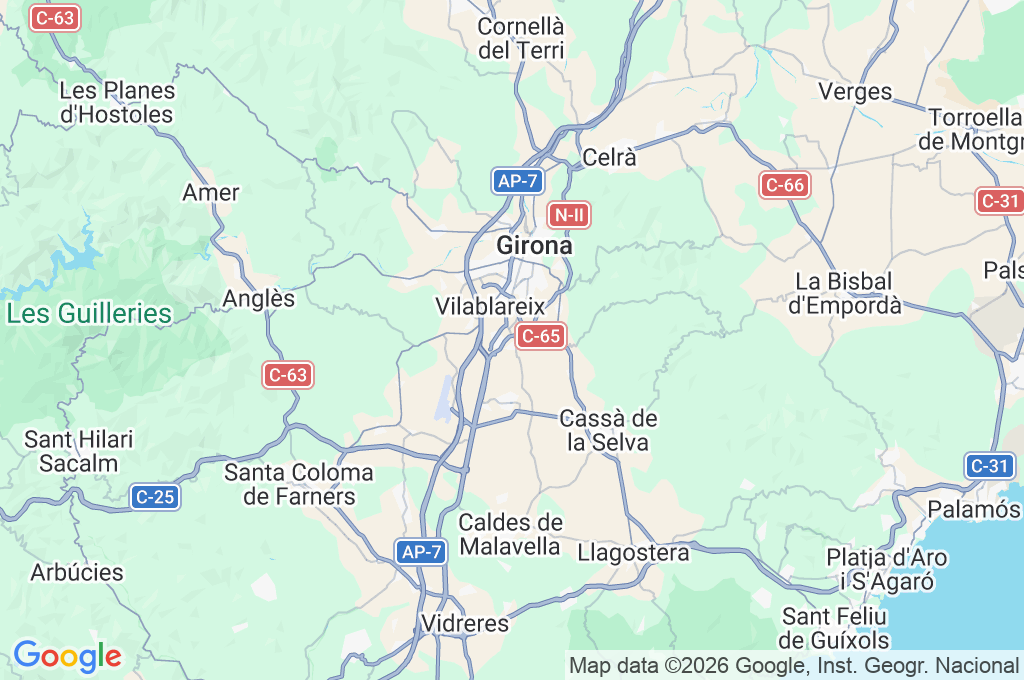 Fornells de la Selva Area Map