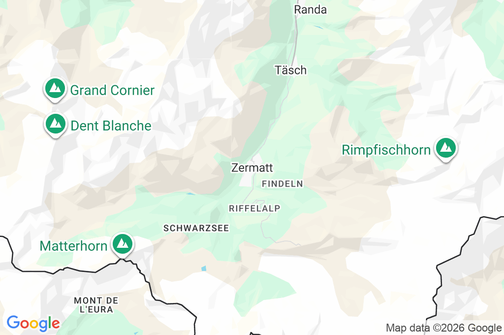 Zermatt Area Map