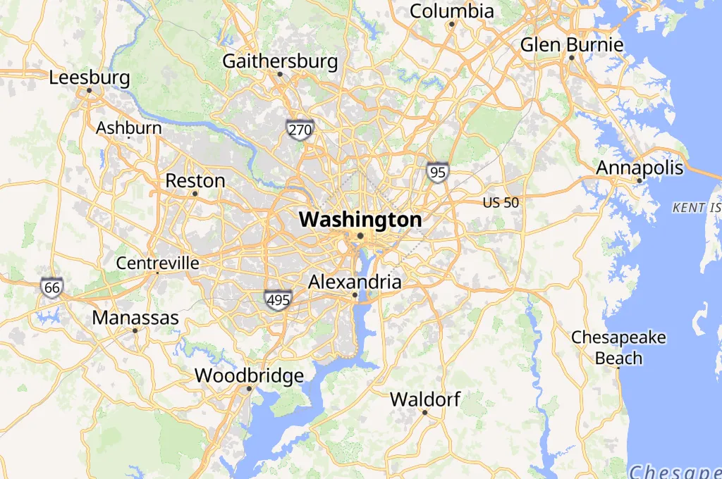 Washington Monument Area Map