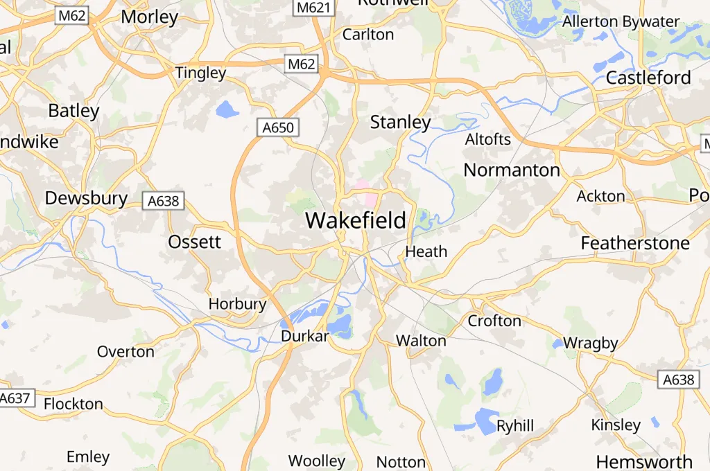 Wakefield Cathedral Area Map