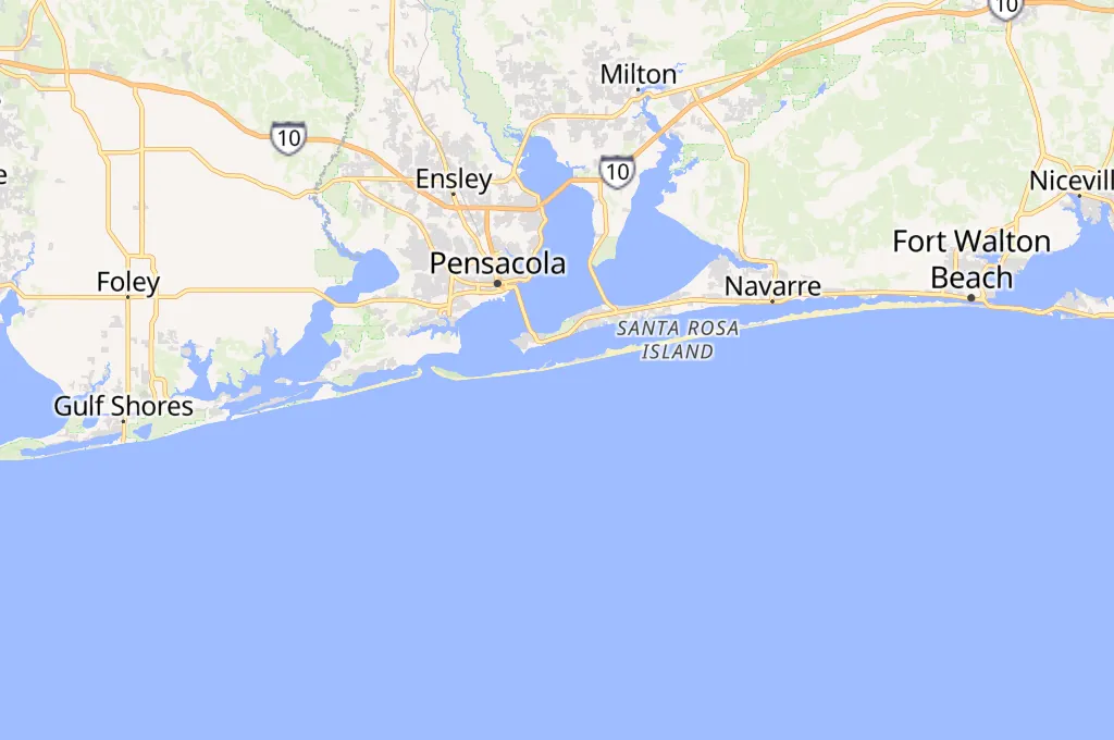 Pensacola Beach Area Map