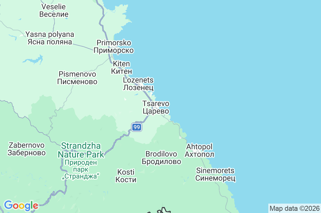 Tsarevo Area Map Tsarevo Area Map