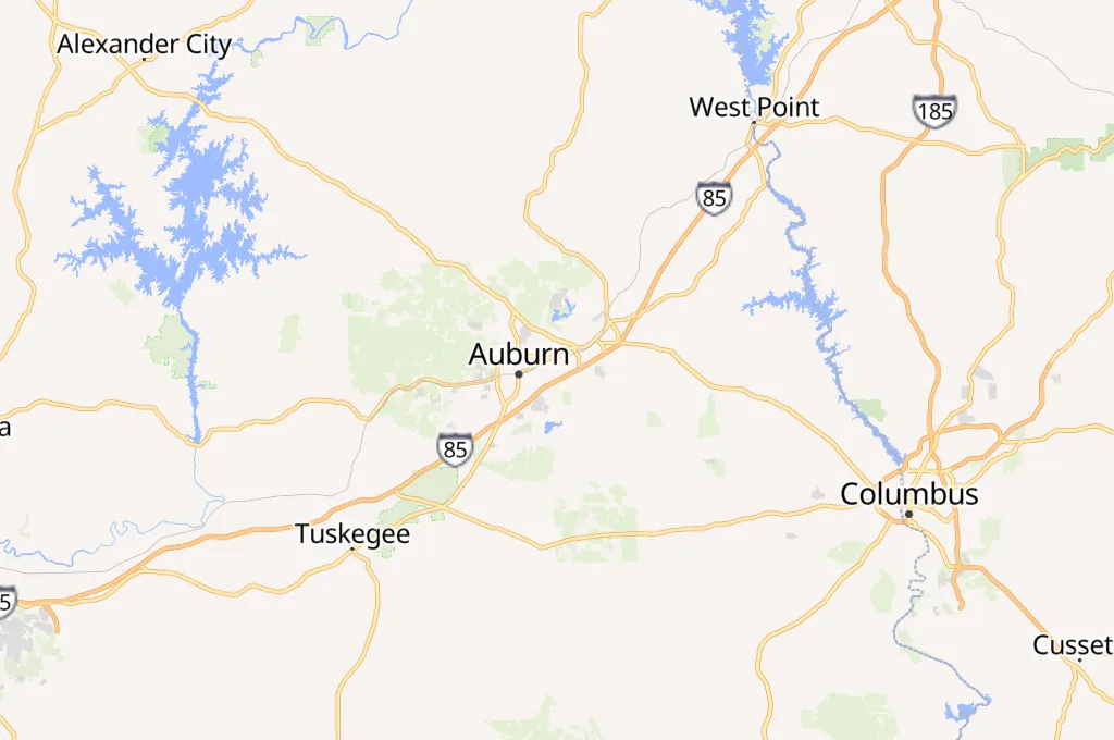 Auburn University Regional Airport Area Map Auburn University Regional Airport Area Map
