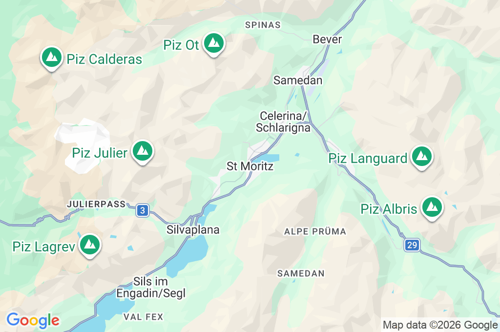 St. Moritz Area Map St. Moritz Area Map