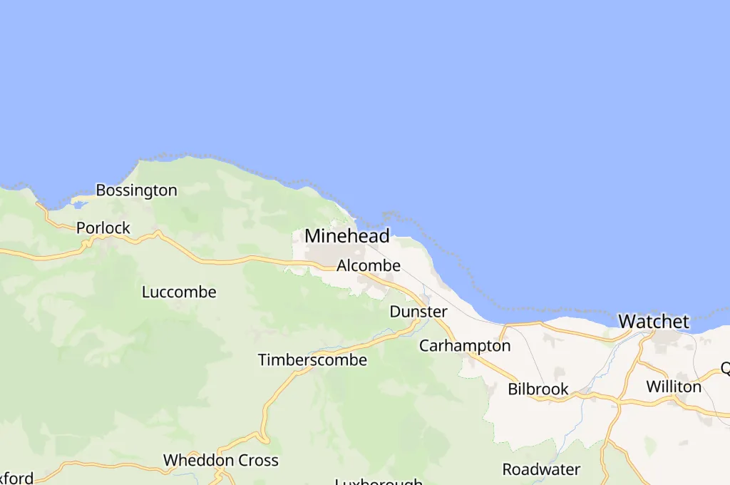 Minehead Area Map Minehead Area Map