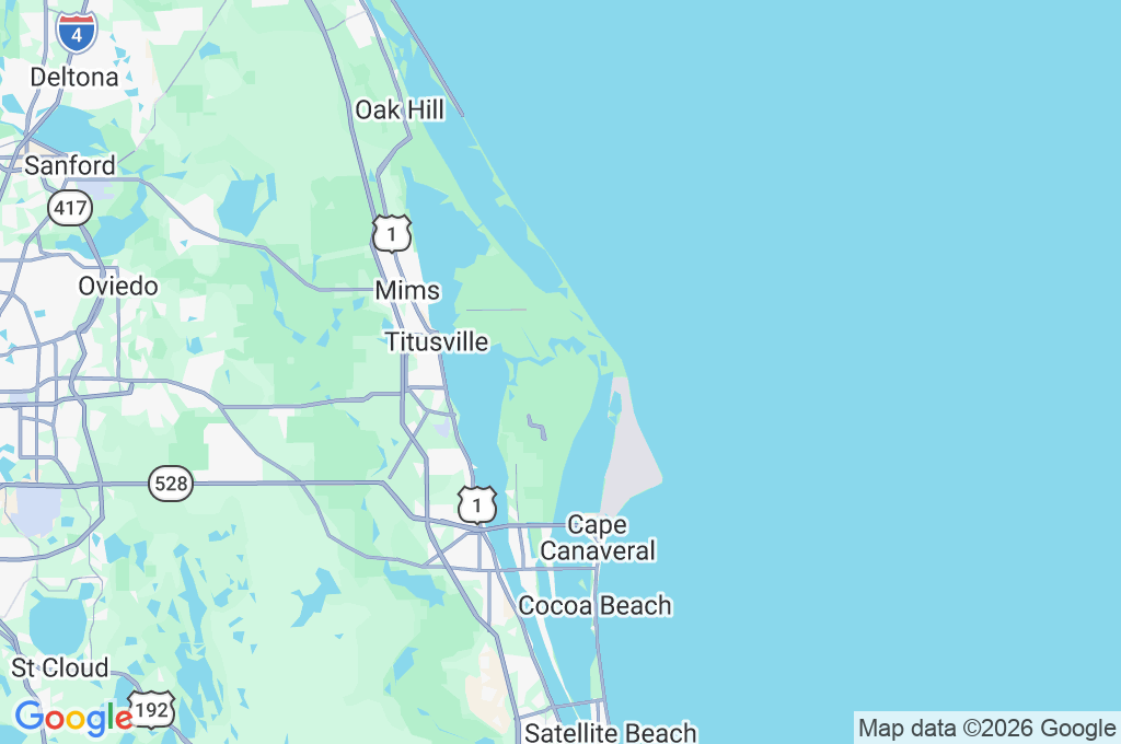Kennedy Space Center Area Map