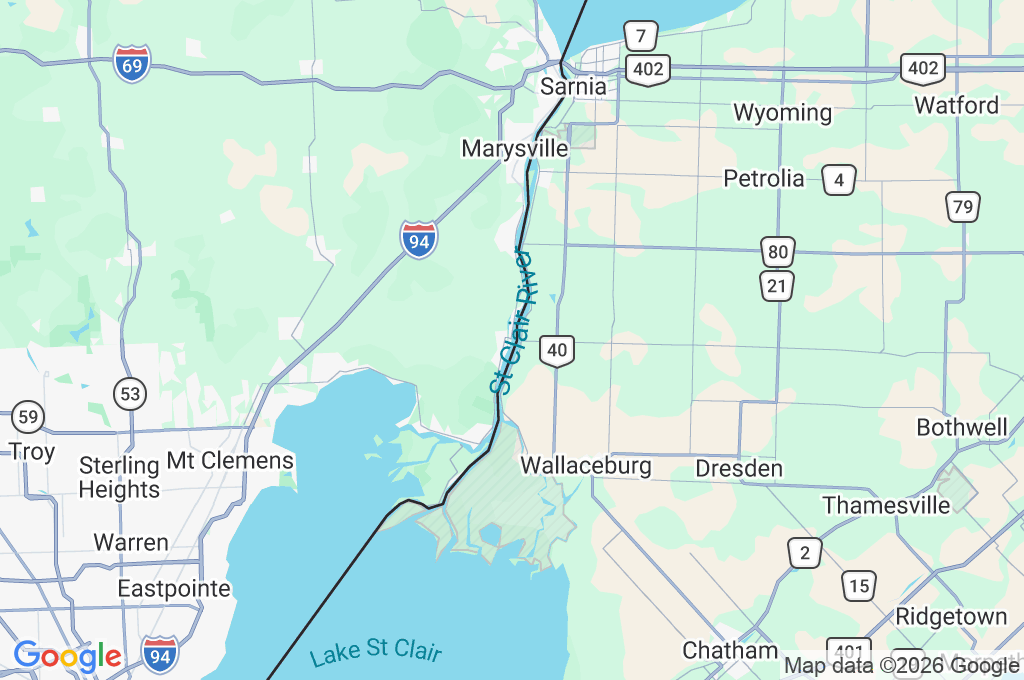 Marine City Area Map