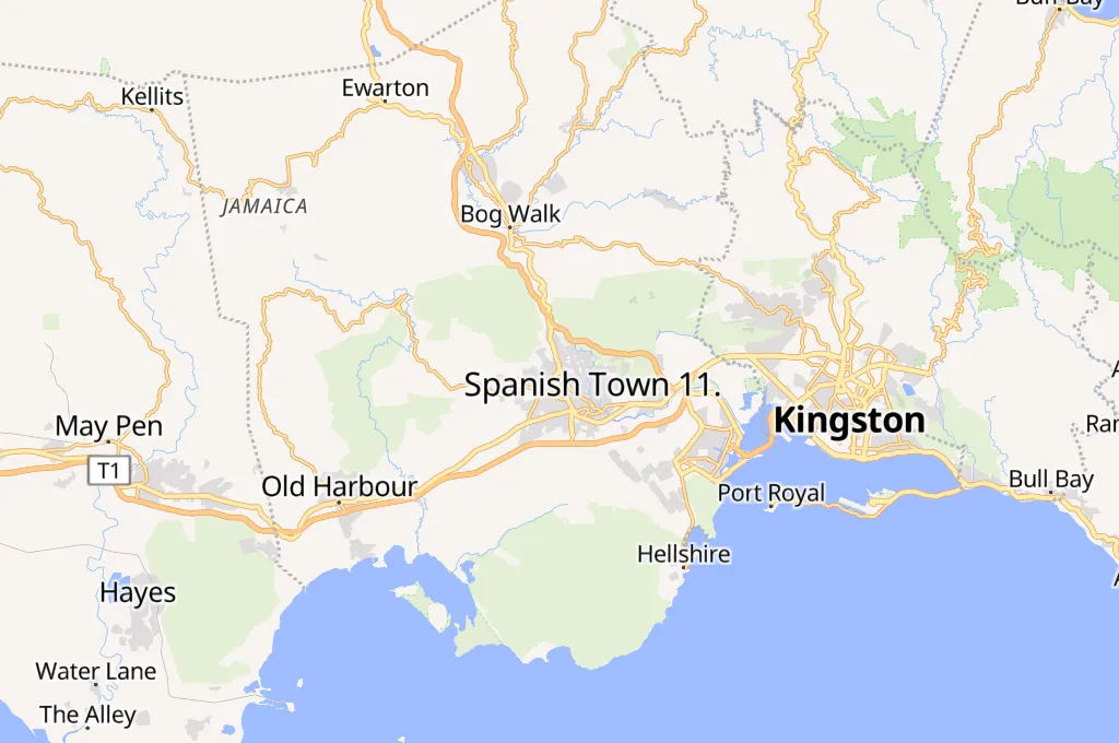 Spanish Town Area Map