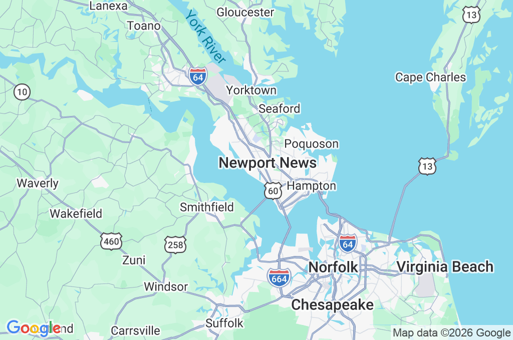 Christopher Newport University Area Map Christopher Newport University Area Map