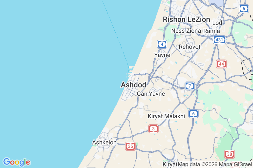 Zevulun Beach Area Map