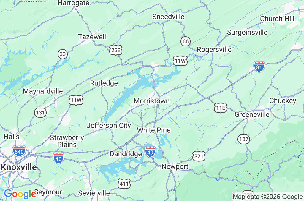 Morristown Area Map